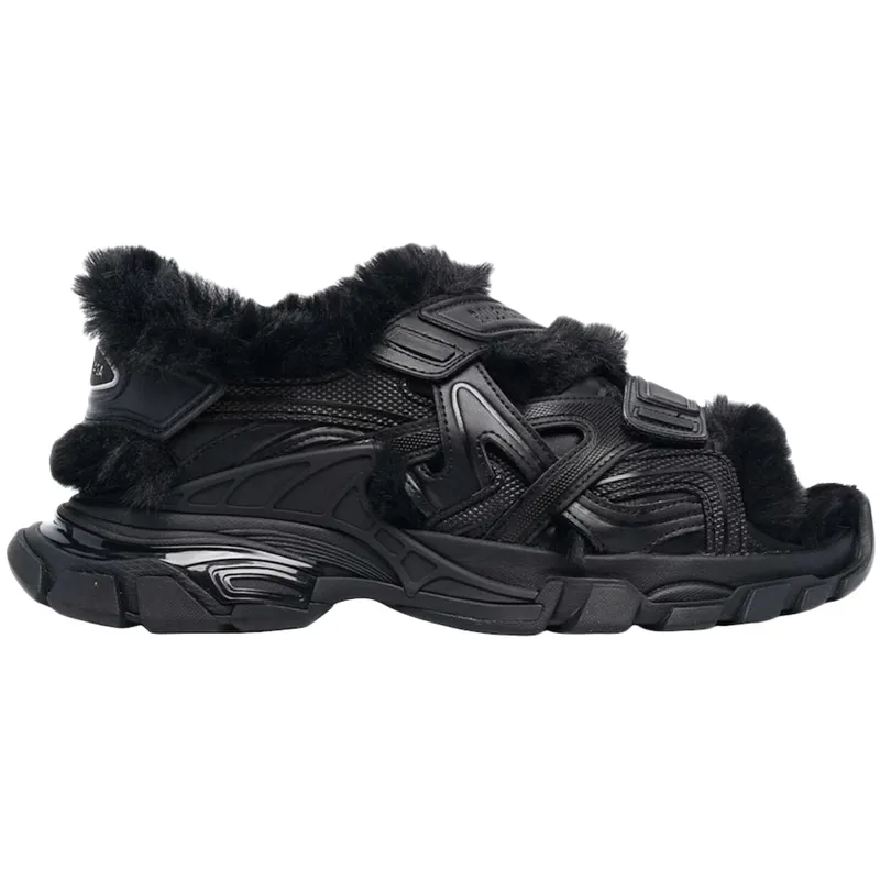 Balenciaga Track Sandal Fake Fur Black (Women’s) (668560W3CQ31000)