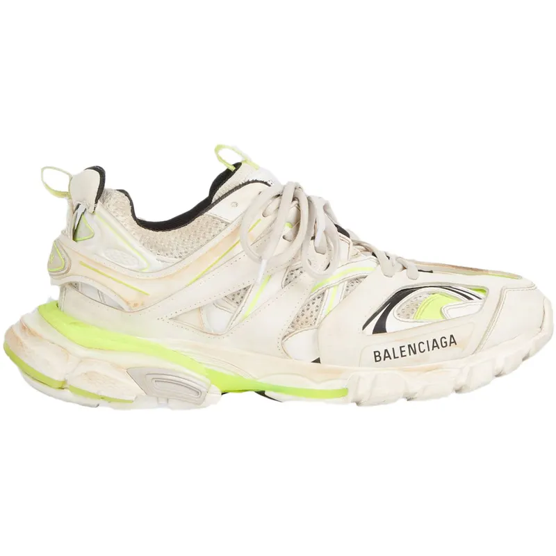 Balenciaga Track Worn Out In White Fluo Yellow (542023W1GC39070)
