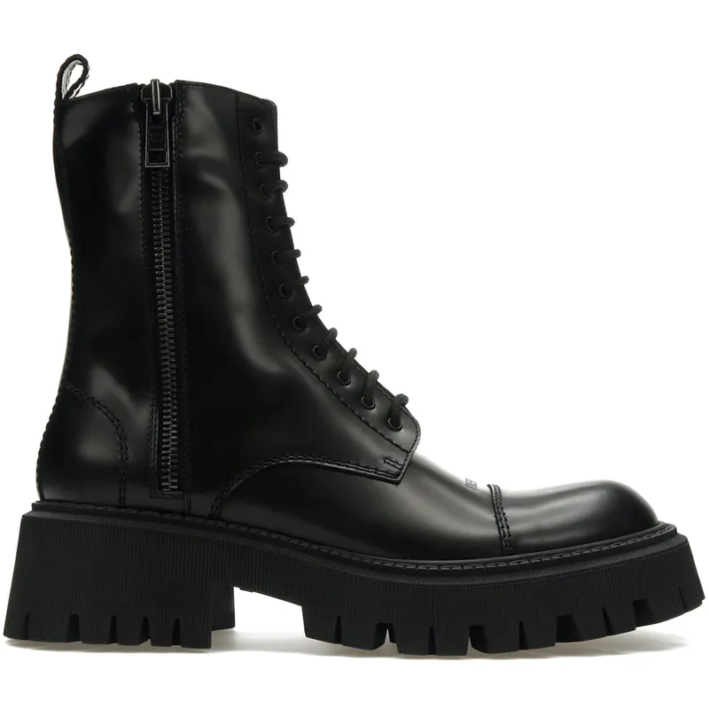 Balenciaga Tractor 20mm Zip Up Boot Black (615679WA8E91000)