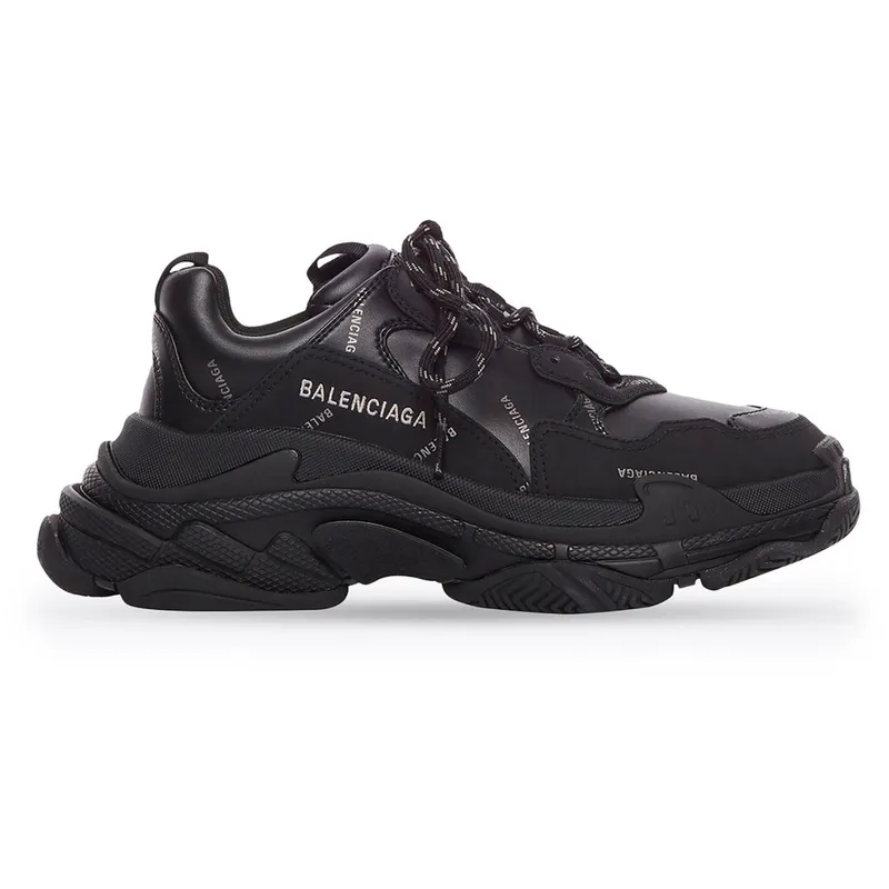 Balenciaga Triple S AllOver Logo Black Grey Leather Free (536737W2FA21081)