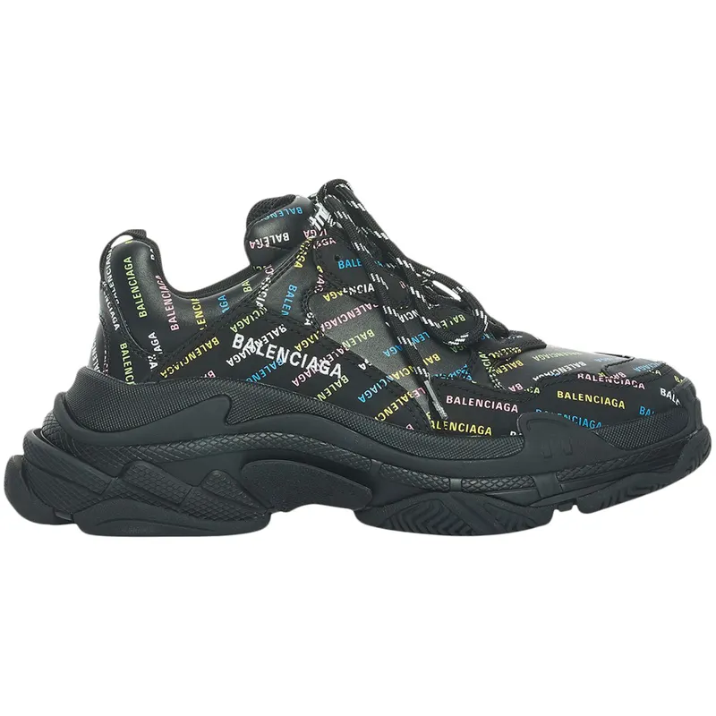 Balenciaga Triple S AllOver Logo Black Multicolor (536737W2FA81083)
