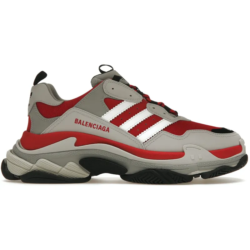 Balenciaga x adidas Triple S Red Grey Black (712821W2ZB46121)
