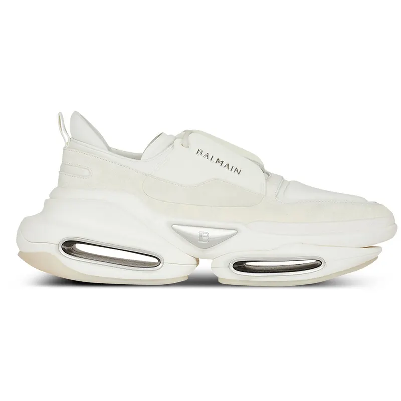 Balmain B-Bold Low-Top White Suede (AM1VI277TRPN0FA)