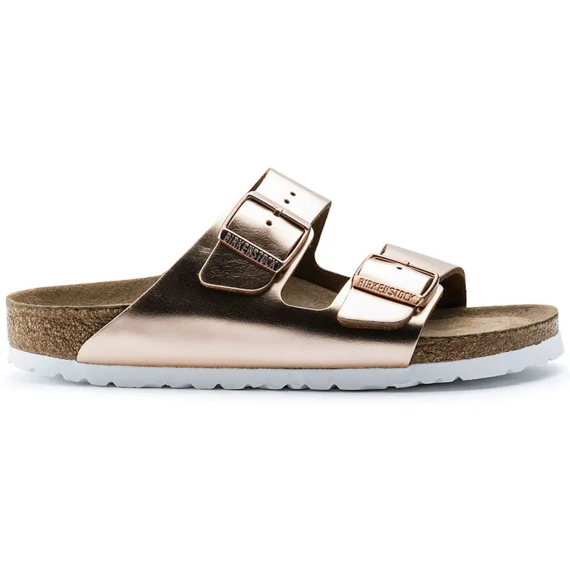 Birkenstock Arizona Soft Footbed Leather Metallic Copper (Women’s) (952091)