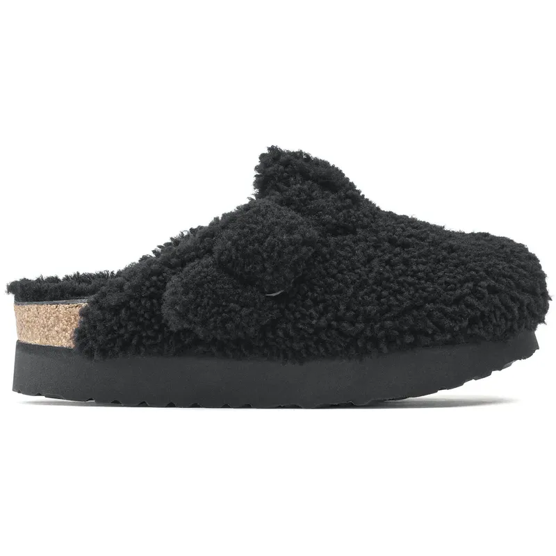 Birkenstock Boston Big Buckle Shearling Teddy Black (1021734)
