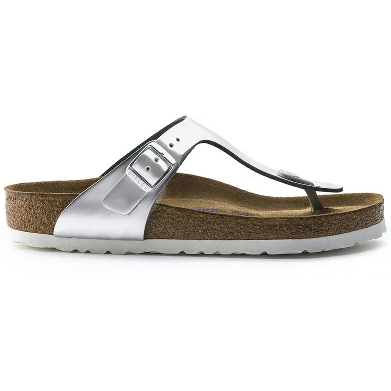 Birkenstock Gizeh Softbed Metallic Silver (Women’s) (1003674)