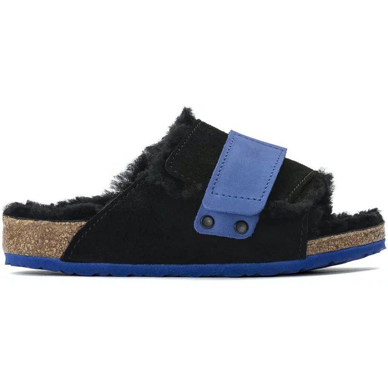 Birkenstock Kyoto Teddy Suede Black Ultra Blue (Kids) (1023305)