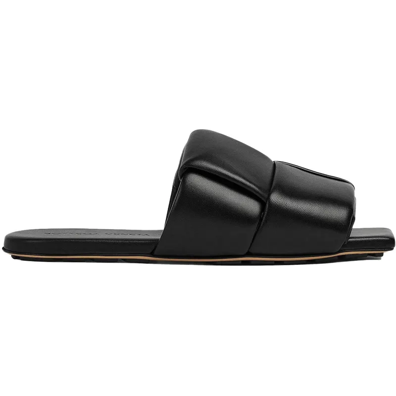 Bottega Veneta Flat Sandal Black Leather (741259 VBSD0 1000)