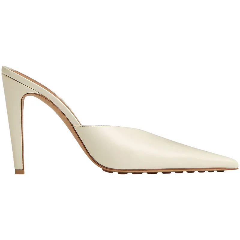 Bottega Veneta Punta 100mm Mule White Leather (734073V2EI09013)