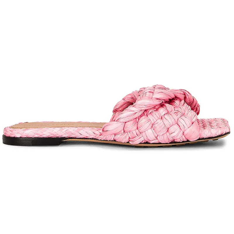 Bottega Veneta Raffia Stretch Flat Sandals Blossom (Women’s) (652860V0GM05657)