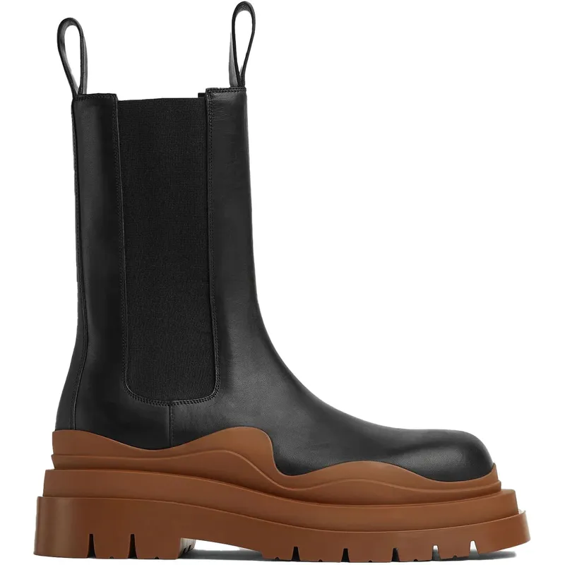 Bottega Veneta Tire Boots Black Cognac (630297 VBS50 1753)