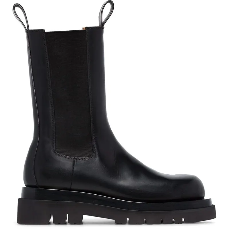 Bottega Venetta Lug Boots Black Leather (592045 VIFH0 1000)