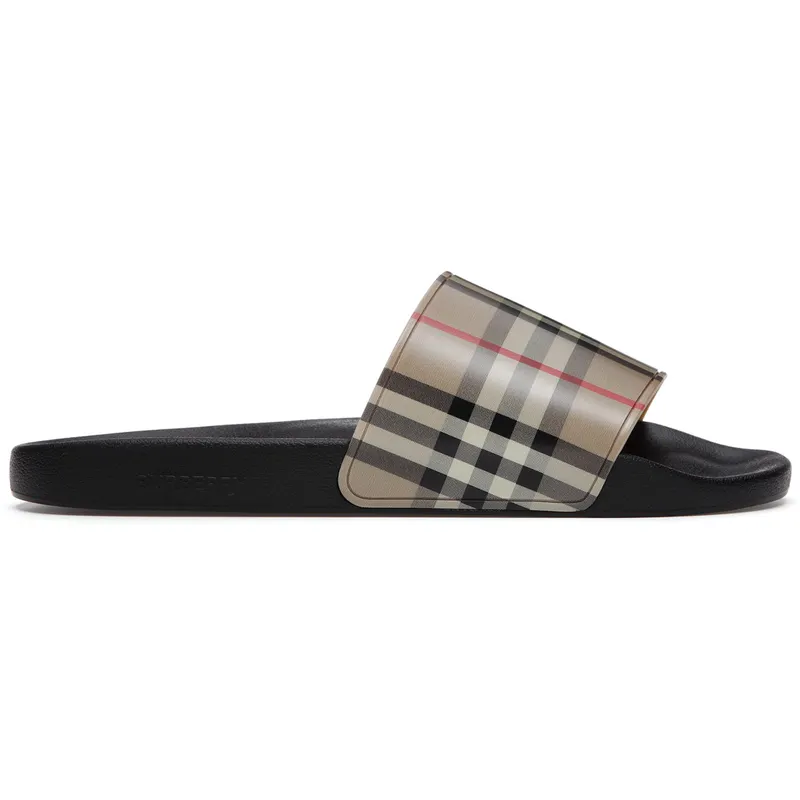 Burberry Furley Check Slides Archive Beige (8023965)