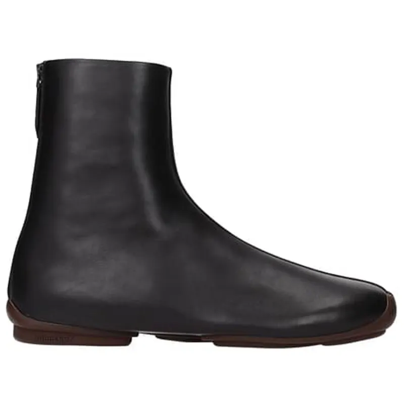Burberry Phoenix Leather Sock Ankle Boots Black Ebony Brown (8045293)