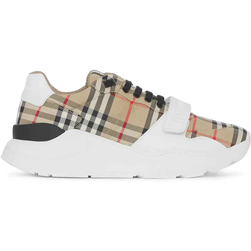 Burberry Ramsey Vintage Check Suede Leather Archive Biege White (80485771)