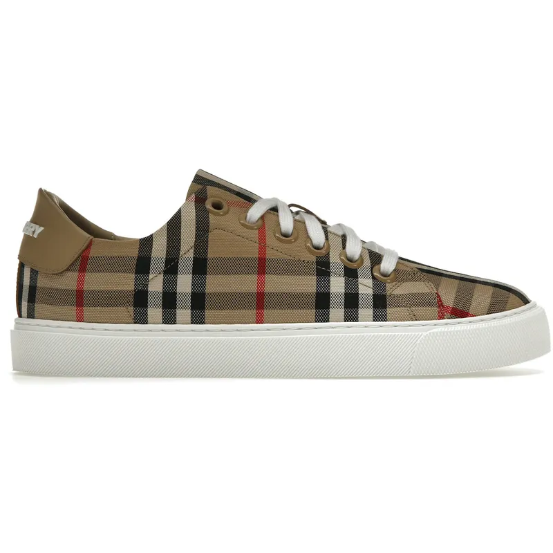 Burberry Vintage Check and Leather Sneakers Archive Beige Check Toe (Women’s) (8049777/80497771)