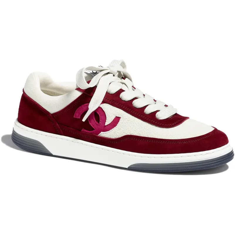 Chanel CC Trainers Burgundy Suede Kidskin (G39978 X56979 K5849)