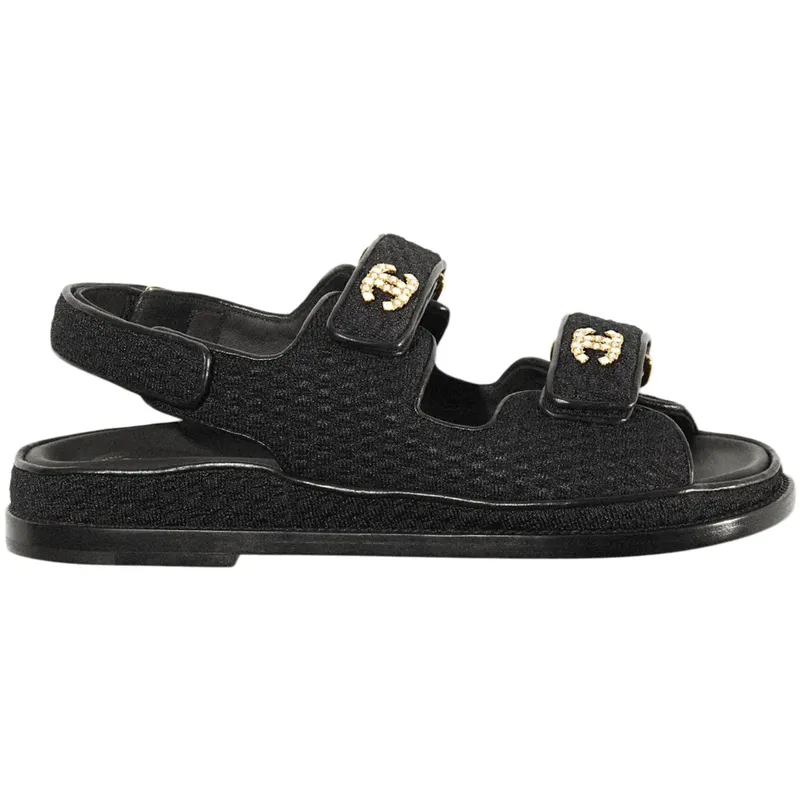 Chanel Dad Sandal Black Knit (G35927 X56555 94305)