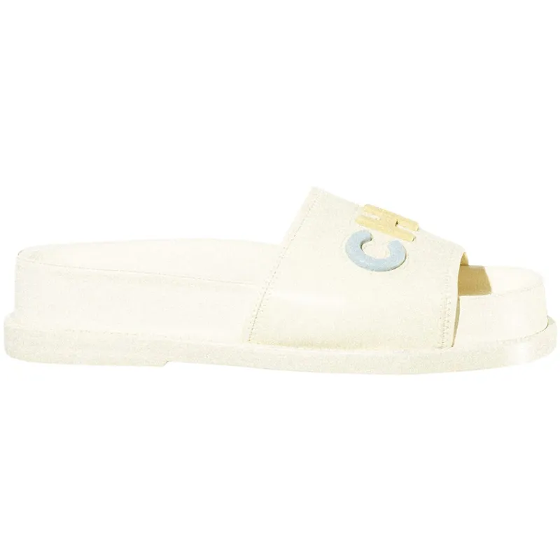 Chanel Logo Mule Sandal Ivory Leather (G38933 X56443 K3919)