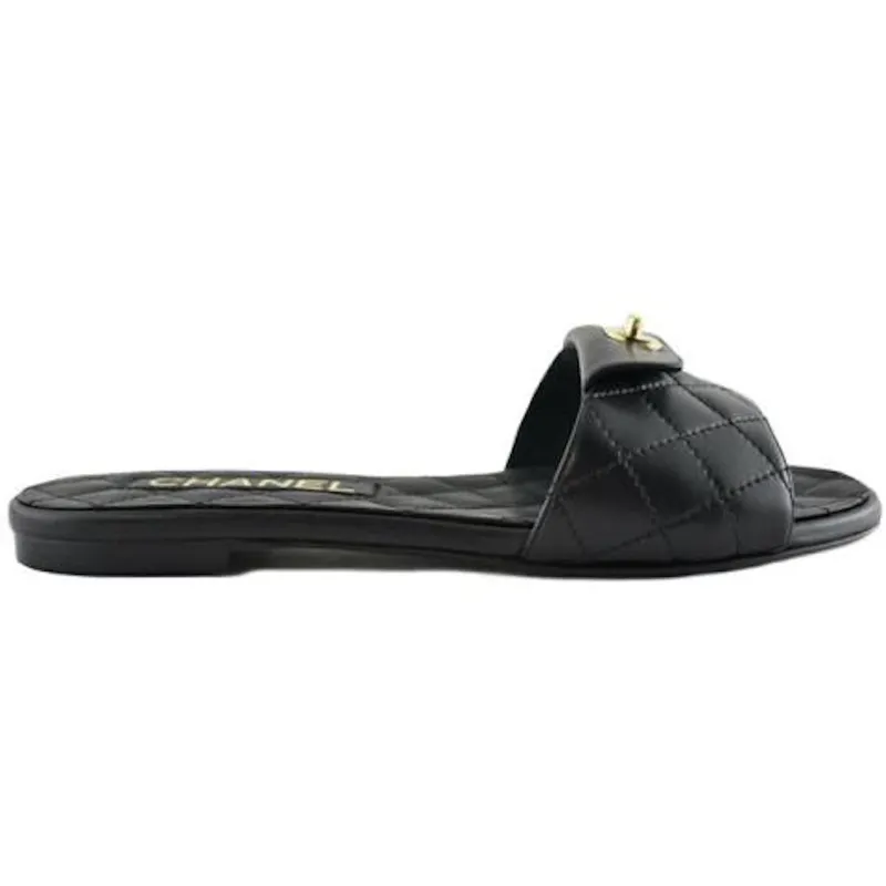 Chanel Quilted Mule Sandal Black Leather (G38232 X01000 94305)