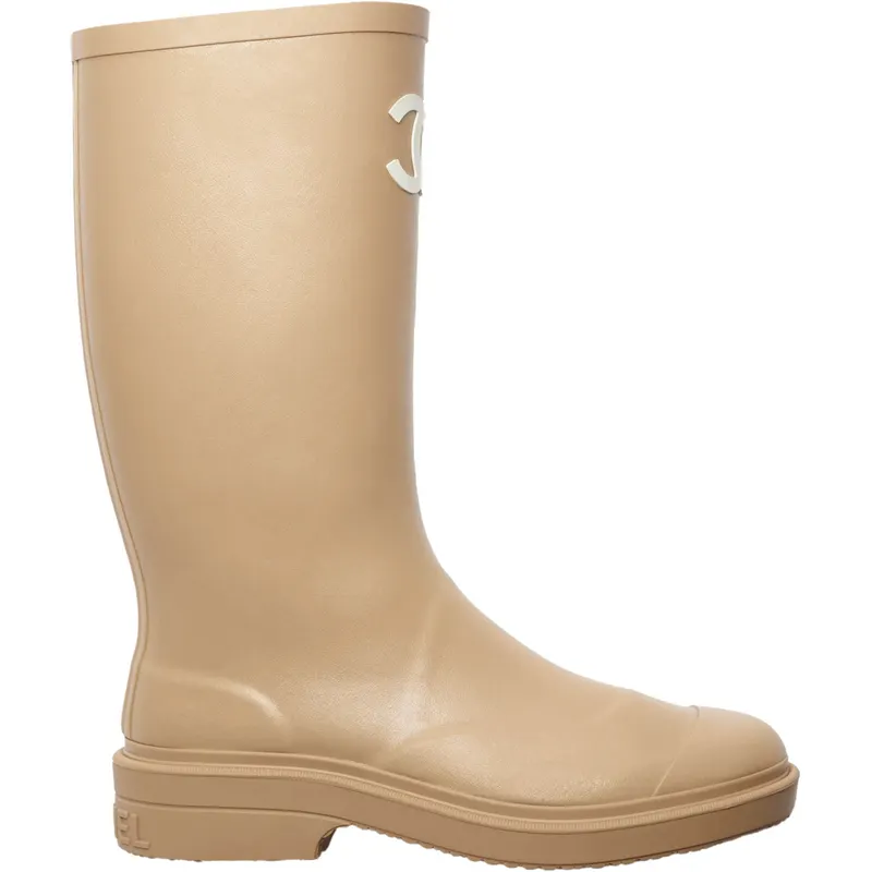 Chanel Rubber Rain Boots Beige (G39620 X56326 0Q304)
