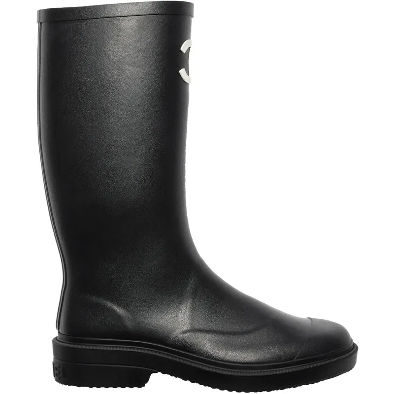 Chanel Rubber Rain Boots Black (G39620 X56326 94305)
