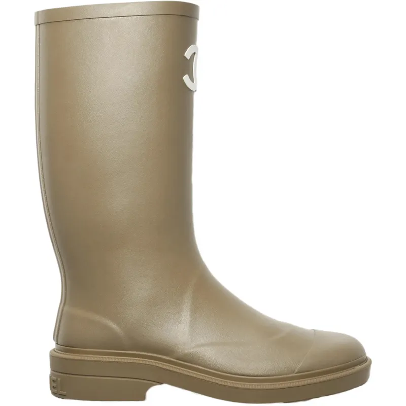 Chanel Rubber Rain Boots Dark Beige (G39620 X56326 0Q303)