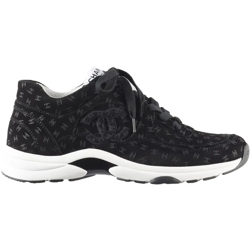 Chanel Suede Trainer Printed CC Black (Women’s) (G39230 X56653 94305)