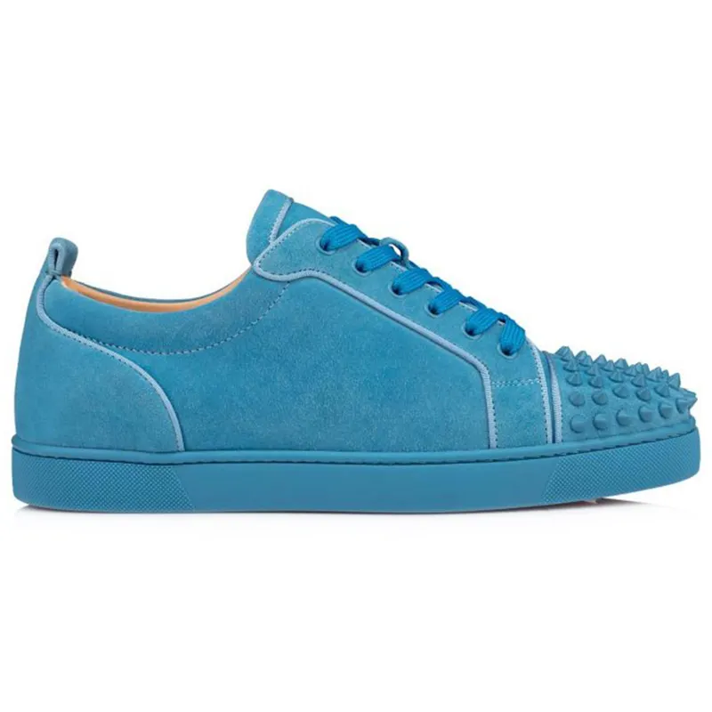 Christian Louboutin Louis Junior Spikes Orlato Flat Panorama Blue (3160934U830)