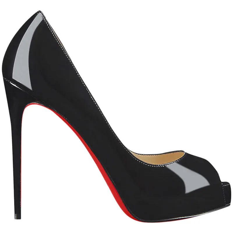 Christian Louboutin New Very Prive 120 Pump Black Patent Leather (1150600BK01)