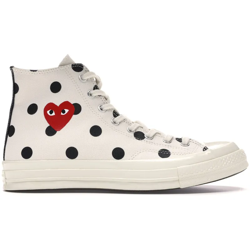 Converse Chuck Taylor All-Star 70 Hi Comme des Garcons PLAY Polka Dot White (157251C)