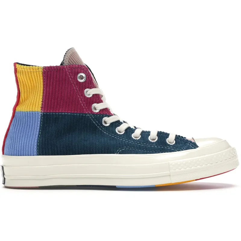 Converse Chuck Taylor All-Star 70 Hi Corduroy Patchwork Gold Navy (166532C)