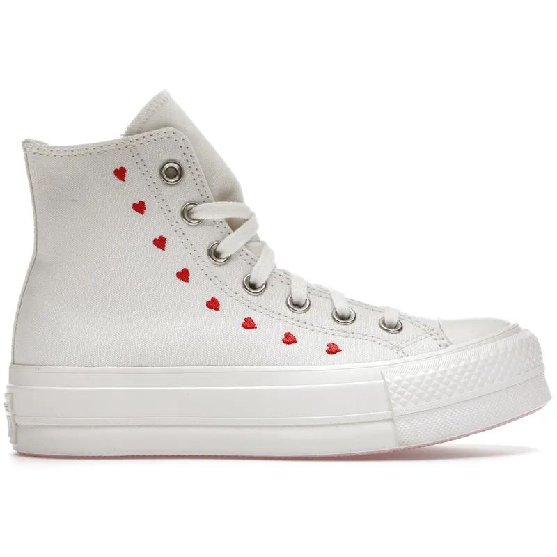 Converse Chuck Taylor All-Star Lift Hi White Red (Women’s) (A01599C)