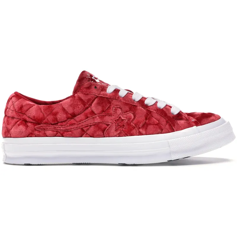 Converse One Star Ox Golf Le Fleur TTC Quilted Velvet Barbados Cherry (165598C)