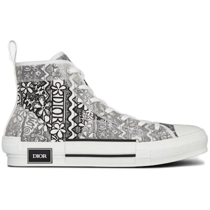 Dior And Shawn B23 High Top Black White Embroidery (3SH118ZCO_H169)