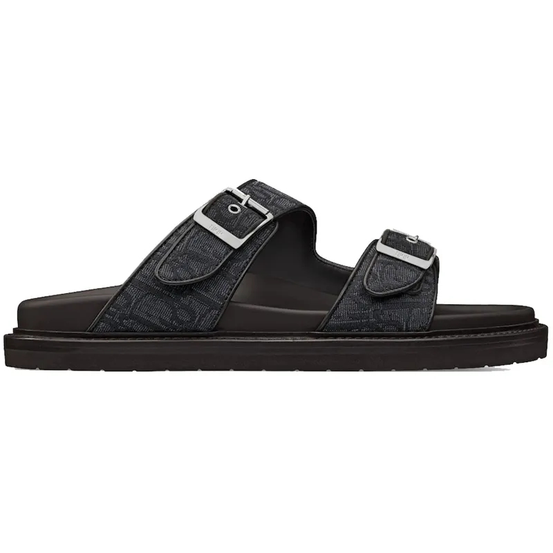 Dior Aqua Sandals Black Oblique Canvas (3SA135ZSA_H969)