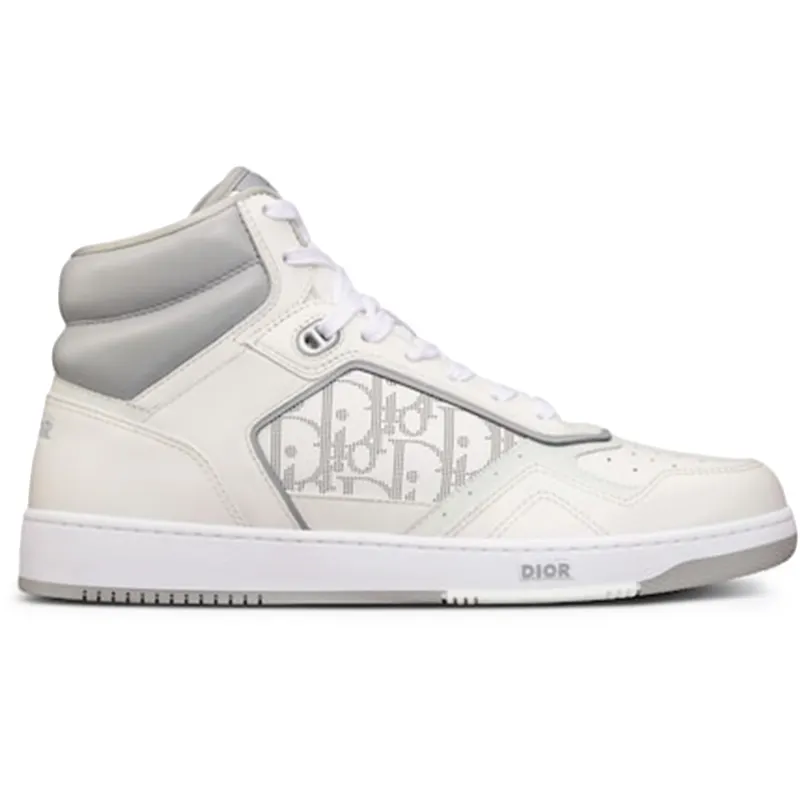 Dior B27 High White and Gray Smooth Calfskin with White Dior Oblique Galaxy Leather (3SH133ZIJ_H068)