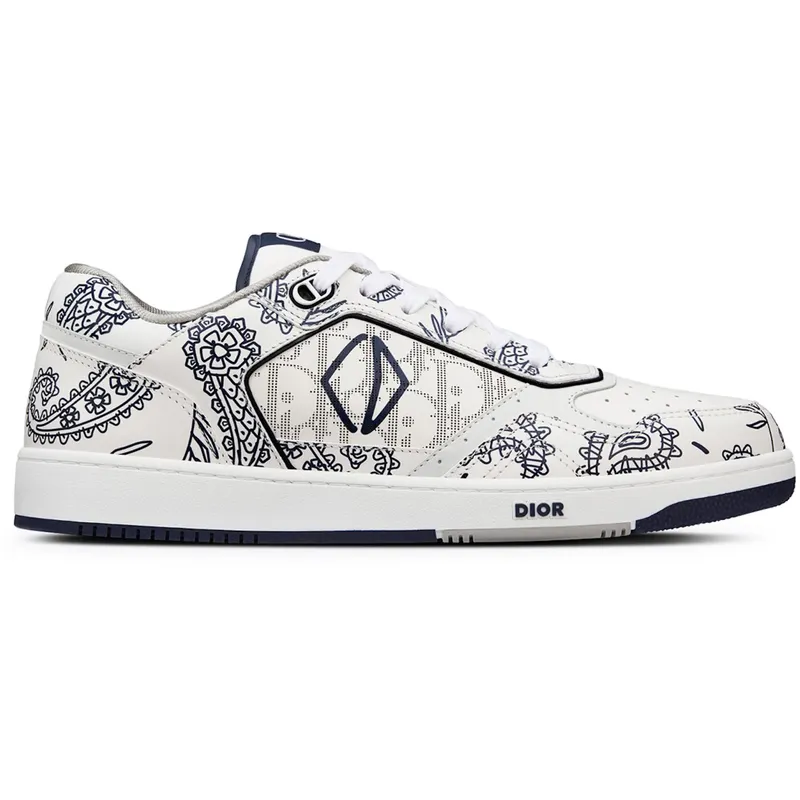 Dior B27 Low White Navy Blue CD Paisley White Dior Oblique (3SN272ZOF_H069)