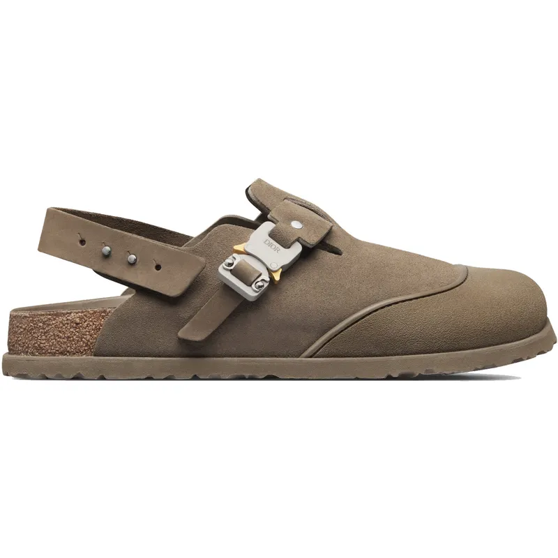 Dior by Birkenstock Mule Tokio Khaki Nubuck Calfskin (3SA116ZSD_H620)
