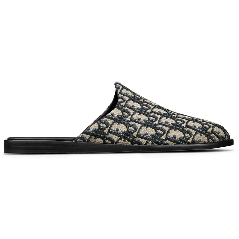 Dior Indior Mule Beige Black Dior Oblique Jacquard (3SA097ZJU_H961)