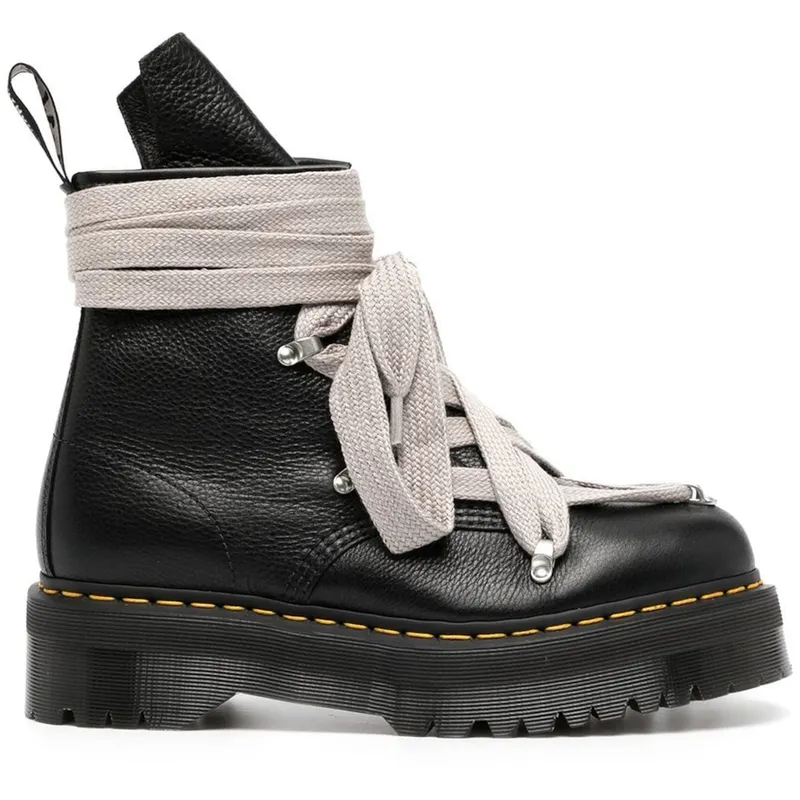 Dr. Martens 1460 Quad Leather Sole Pentagram Jumbo Lace Boot Rick Owens Black (Women’s) (DW02B3803 7001 09)