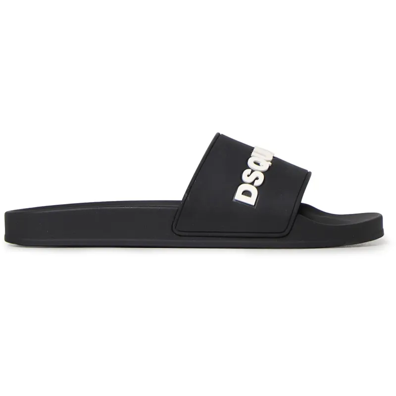 Dsquared2 Logo Pool Slides Black White Black (FFM002317205013)