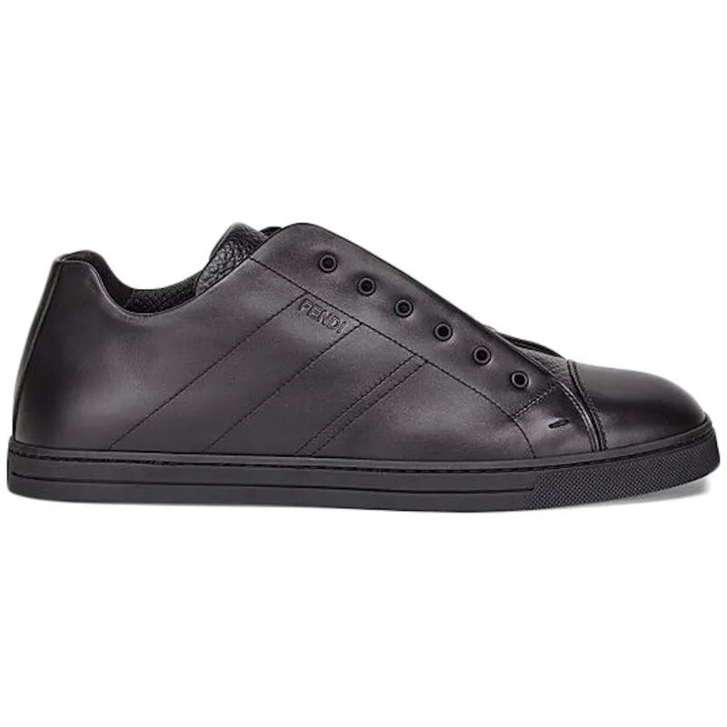 Fendi Leather Slip Ons Triple Black (7E1198ABO9F1AUD)