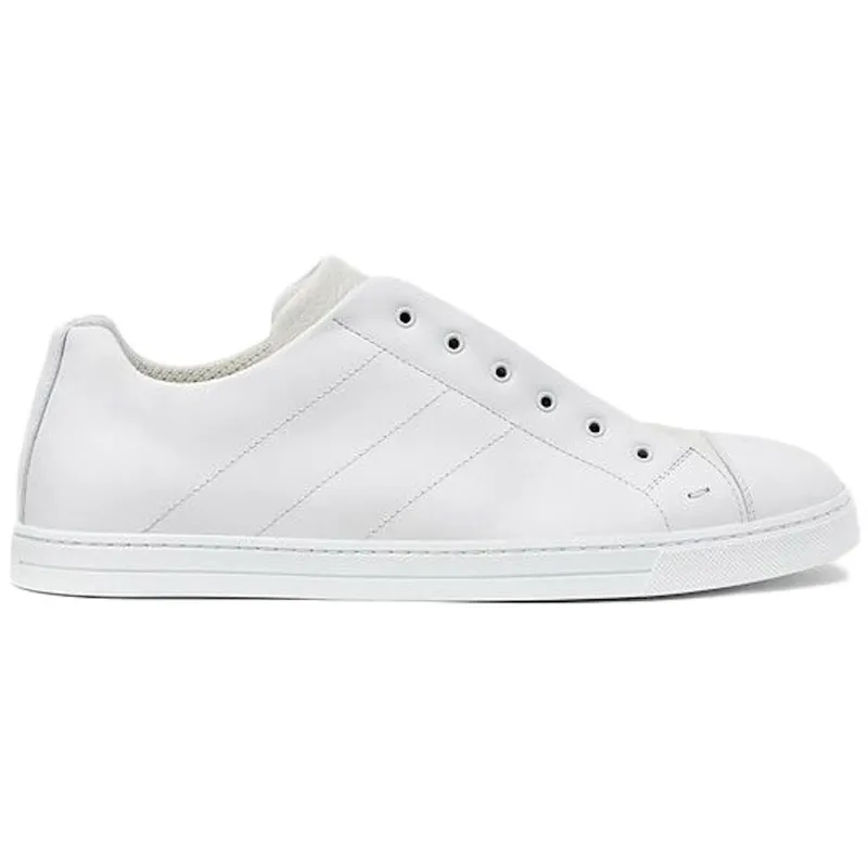 Fendi Leather Slip Ons White Brown (7E1198A5JPF150F)