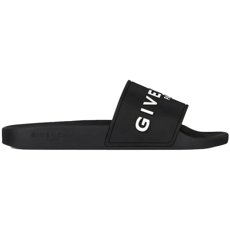 Givenchy Paris Flat Sandals Black White (BH300HH0EP-001)