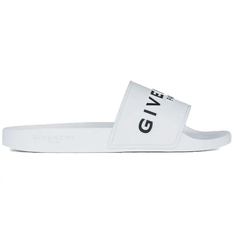 Givenchy Paris Flat Sandals White Black (BH300HH0EL-100)