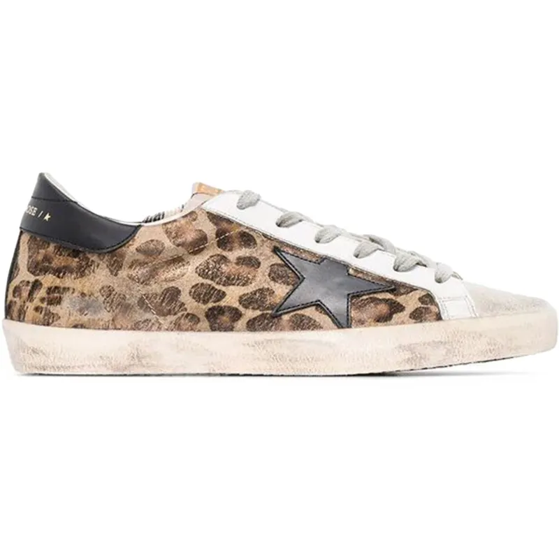 Golden Goose Super-Star Leopard Brown Ice Black (Women’s) (GWF00101F00056580189)