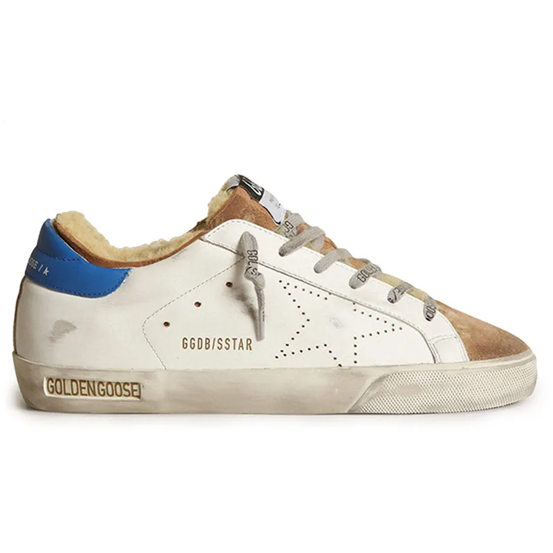 Golden Goose Super-Star Sherpa Blue Beige (Women’s) (GWF00105F00317411153)