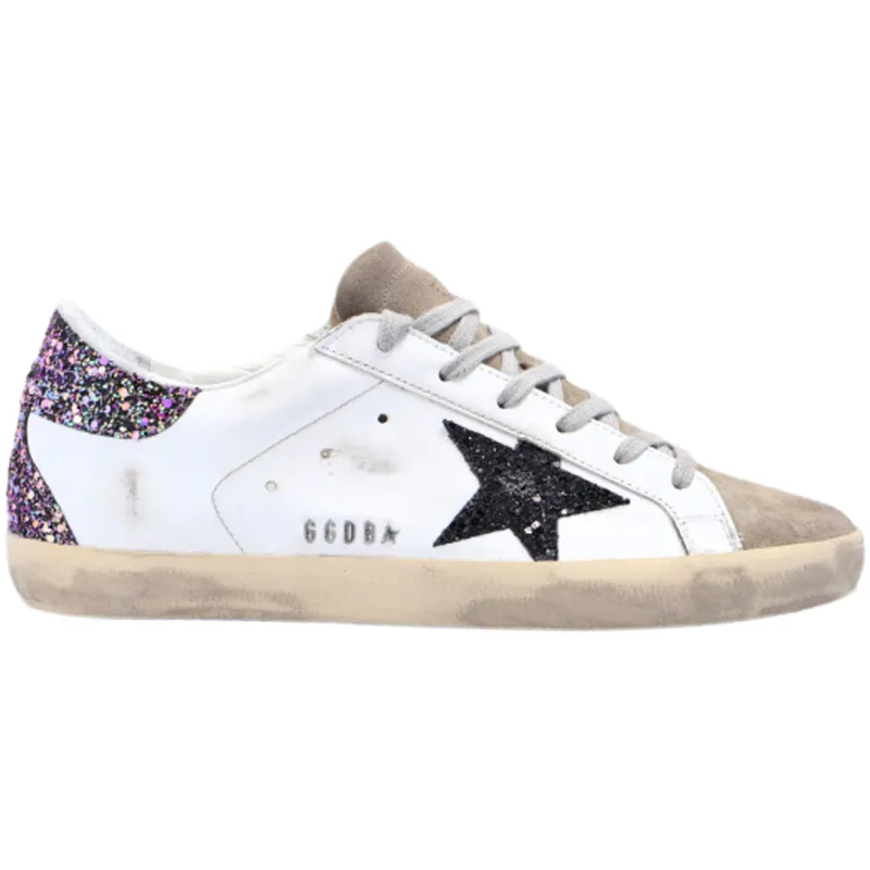 Golden Goose Super-Star White Black Multi Glitter (Women’s) (GWF00102.F002463.81497)