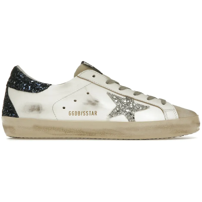 Golden Goose Super-Star White Blue Glitter (Women’s) (GWF00102.F001434.10582)